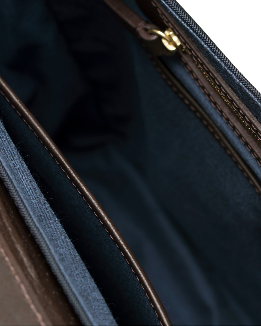 Herre | Mismo M/S Bureau Nylon Briefcase Navy/Dark Brown | Mismo | M/S Bureau Nylon Briefcase Navy/Dark Brown