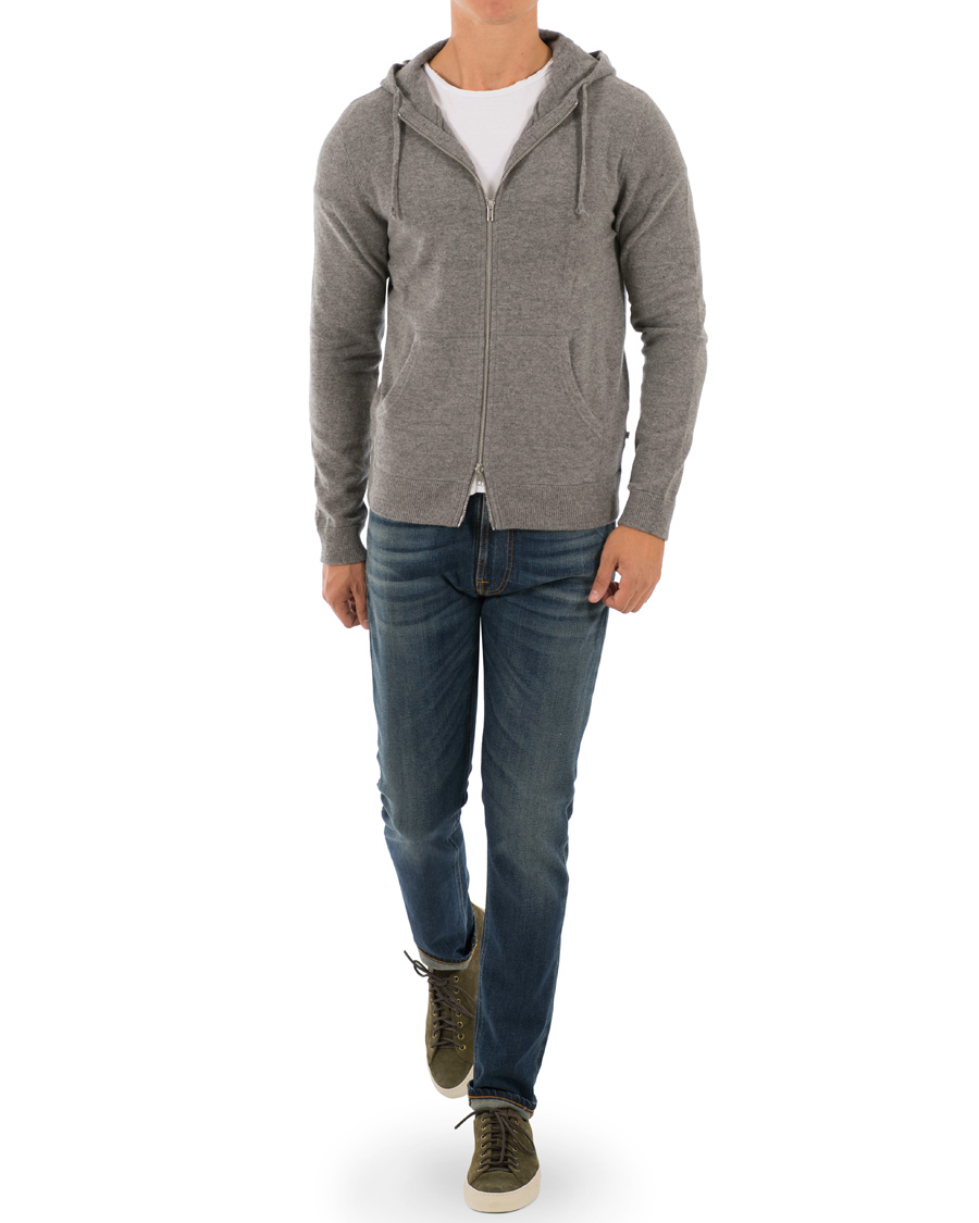 Herre | Gensere | NN07 | Wool Full Zip Hoodie Light Grey
