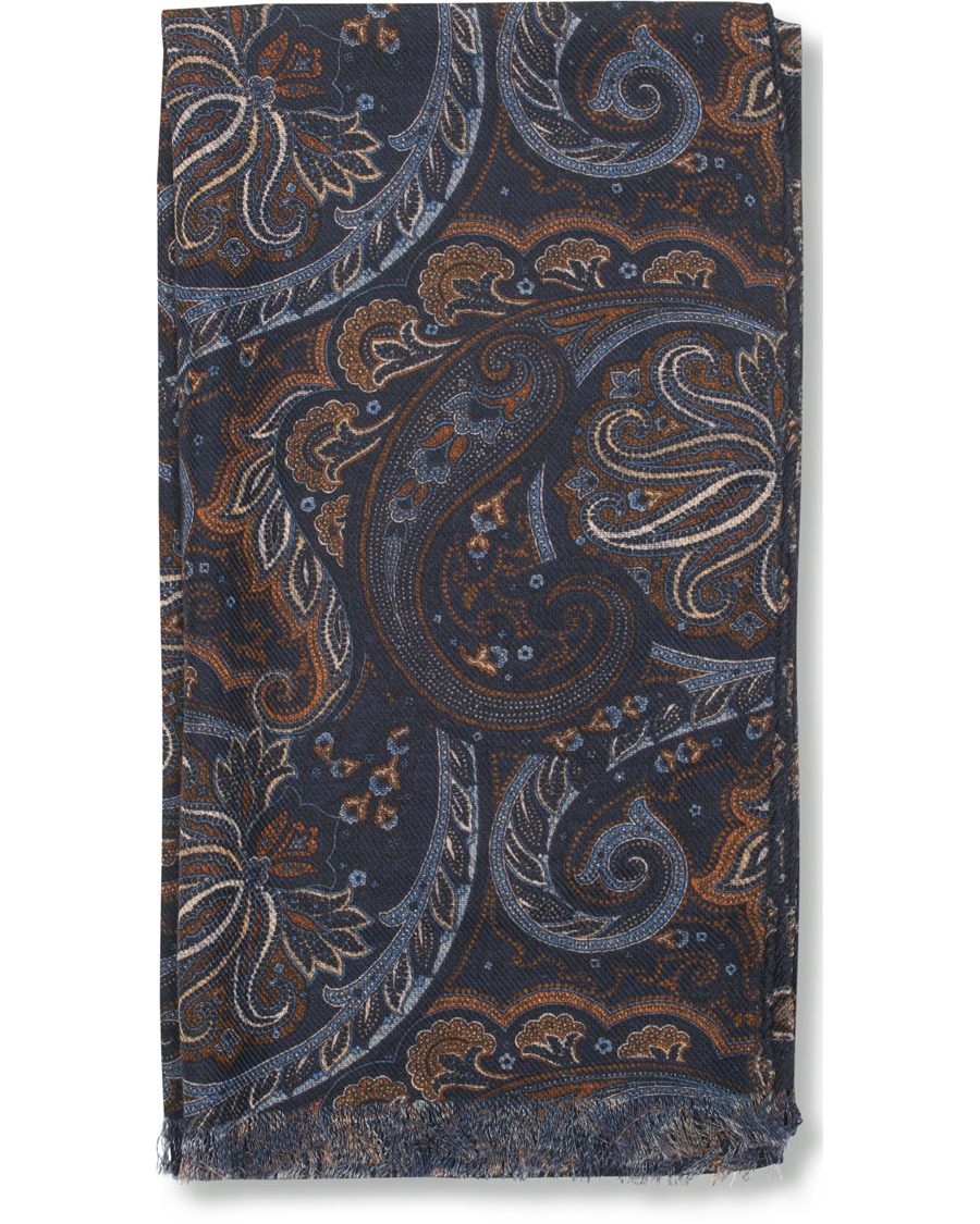 Herre | Amanda Christensen Wool Doublefaced Scarf Navy | Amanda Christensen | Wool Doublefaced Scarf Navy