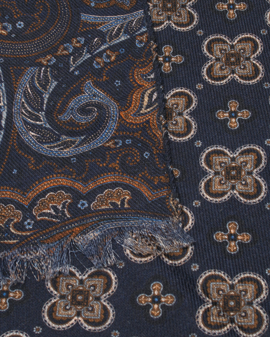 Herre | Amanda Christensen Wool Doublefaced Scarf Navy | Amanda Christensen | Wool Doublefaced Scarf Navy
