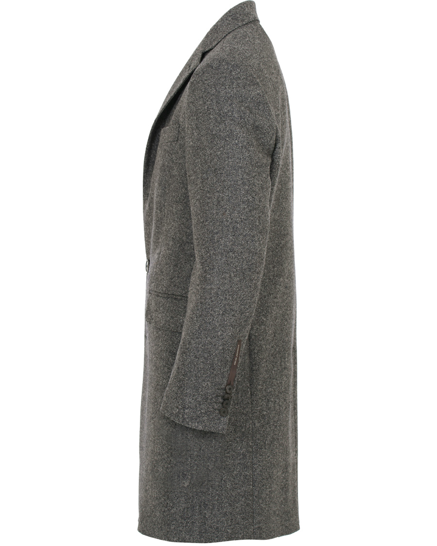 Herre | Jakker | Oscar Jacobson | Savile Row Herringbone Wool Coat Grey