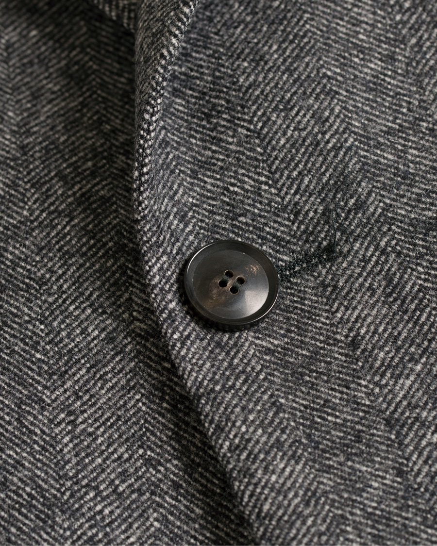 Herre | Jakker | Oscar Jacobson | Savile Row Herringbone Wool Coat Grey