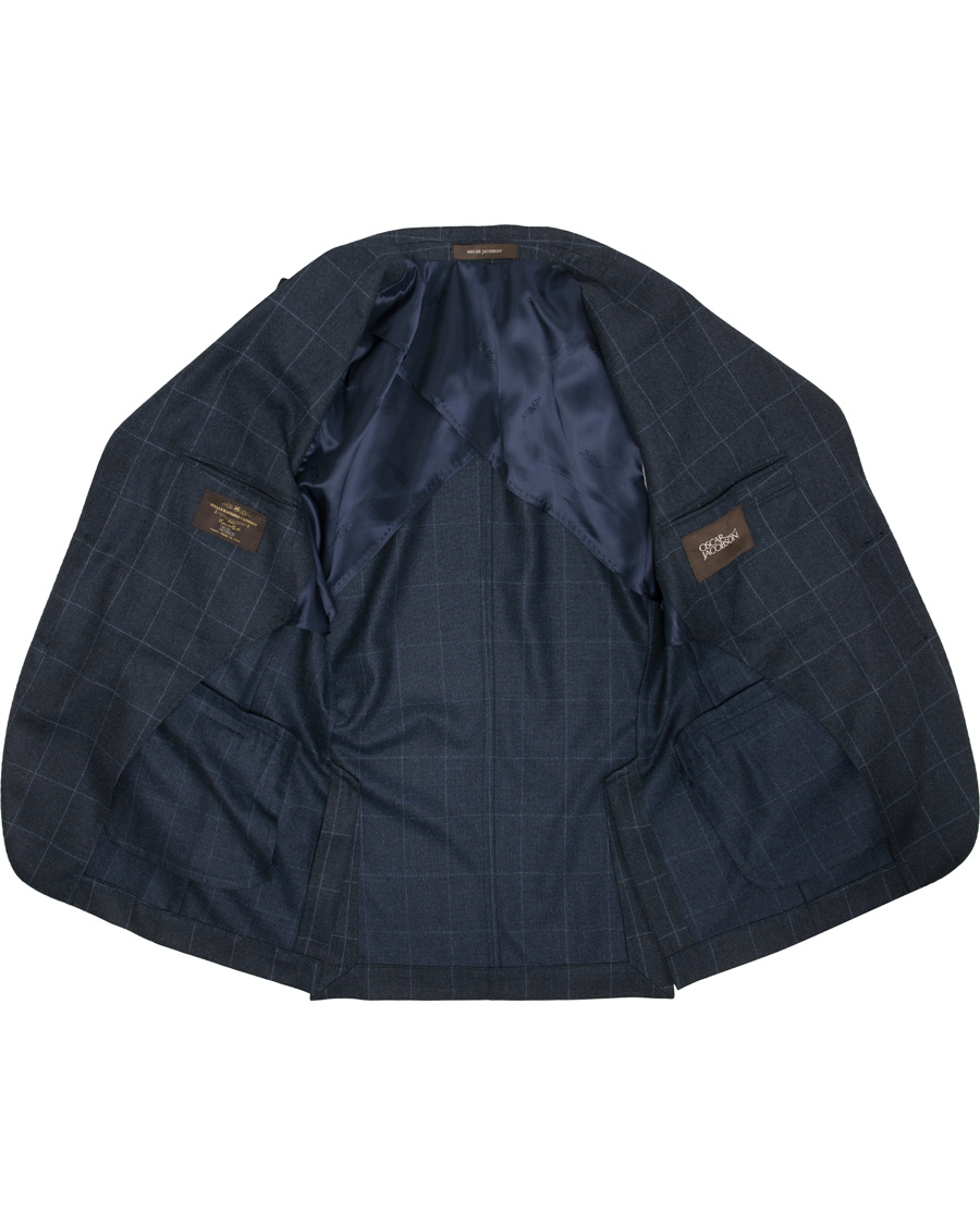 Herre | Dresser | Oscar Jacobson | Egel Wool Check Suit Navy