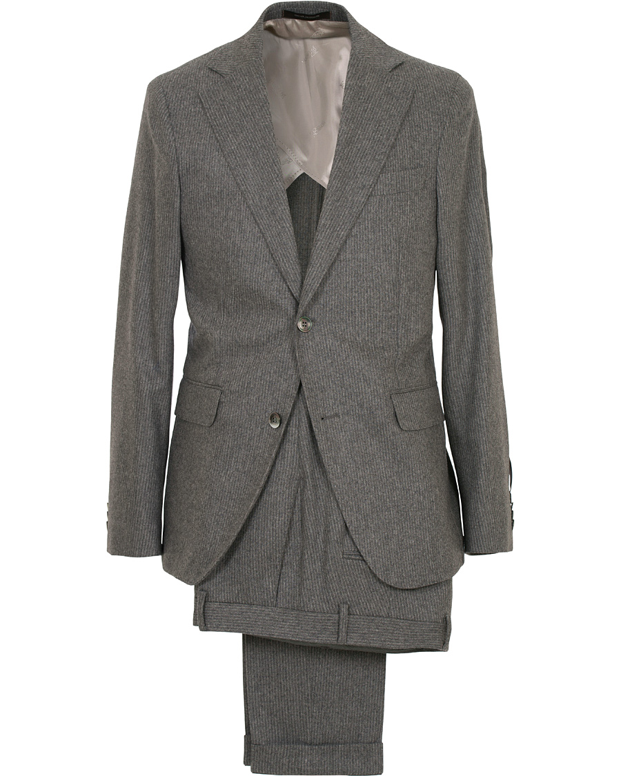 Herre | Dresser | Oscar Jacobson | Egel Wool Pinstripe Suit Light Grey