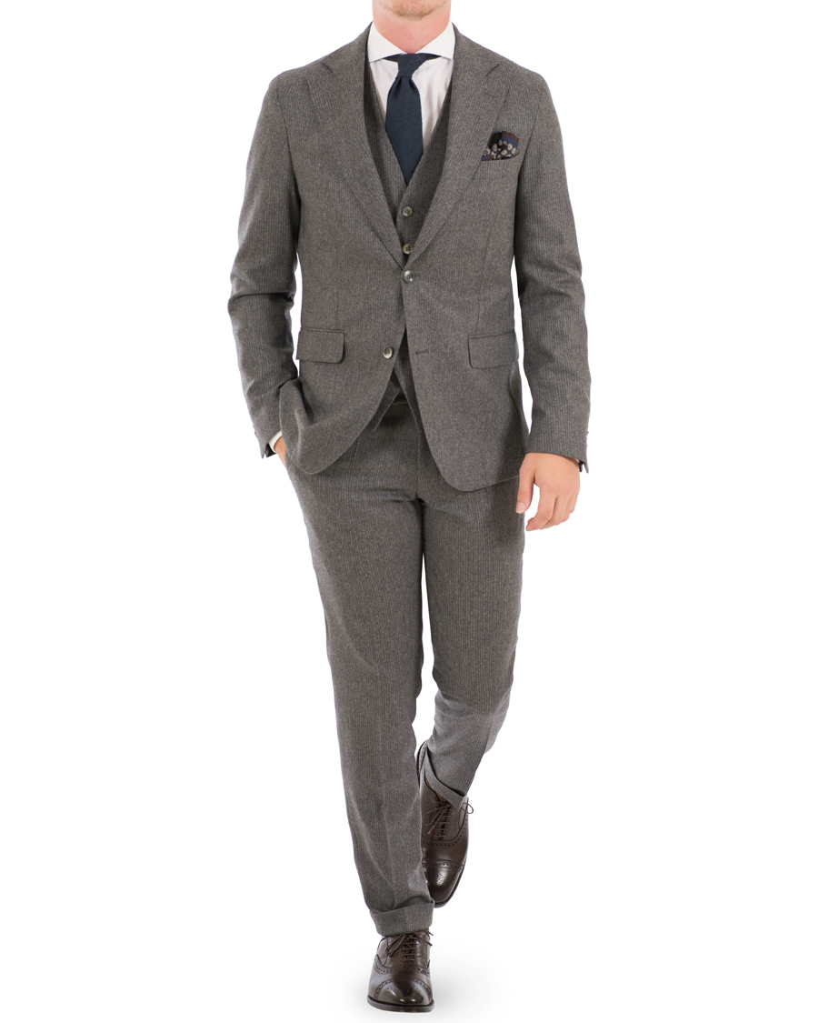 Herre | Dresser | Oscar Jacobson | Egel Wool Pinstripe Suit Light Grey