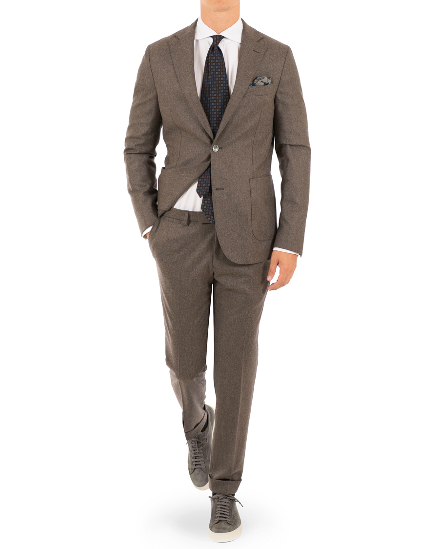 Herre | Dressjakker | Oscar Jacobson | Einar Flannel Blazer Light Brown