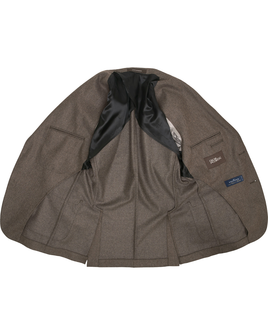 Herre | Dressjakker | Oscar Jacobson | Einar Flannel Blazer Light Brown