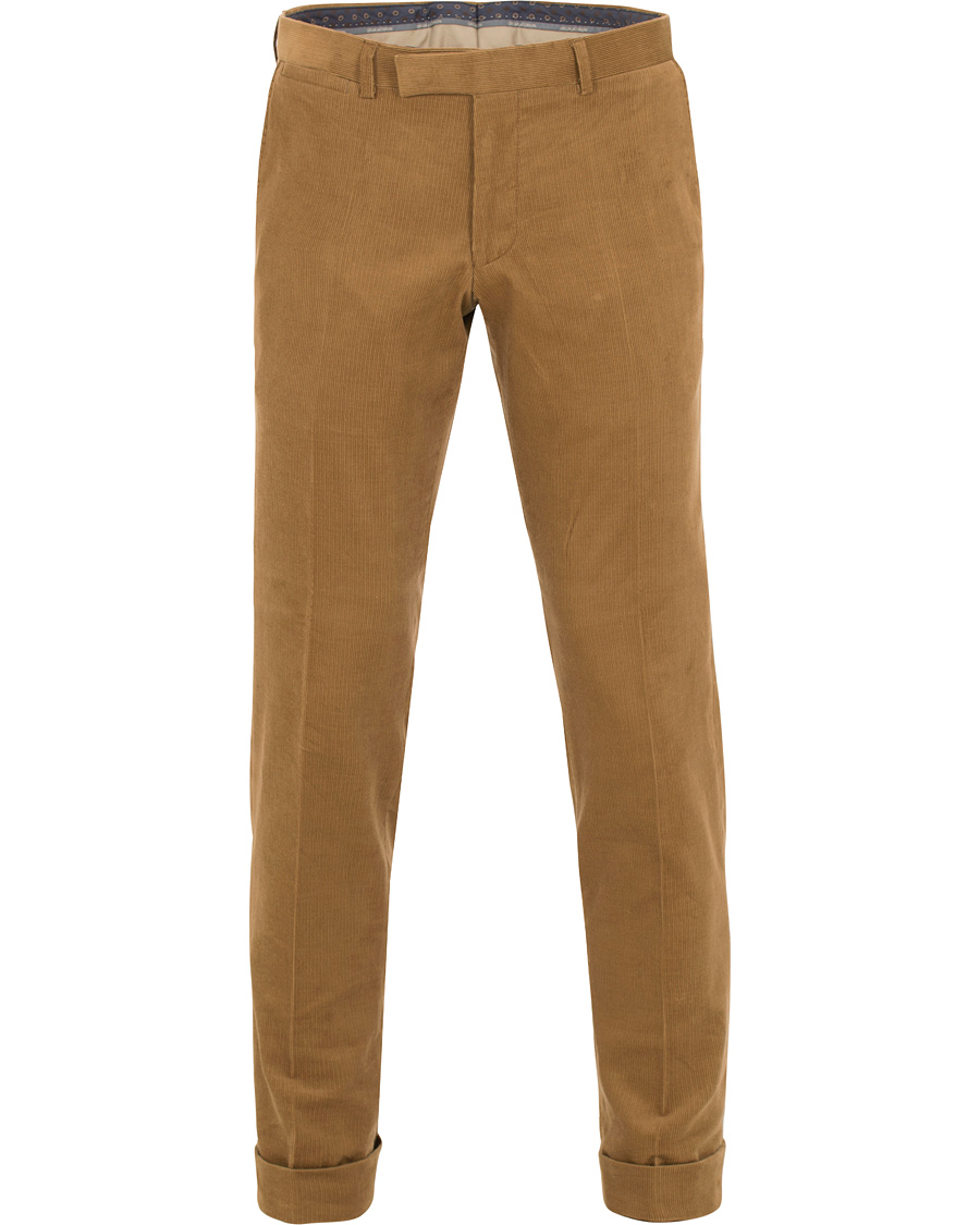 Herre | Bukser | Oscar Jacobson | Dean Turn Up Corduroy Trousers Light Brown