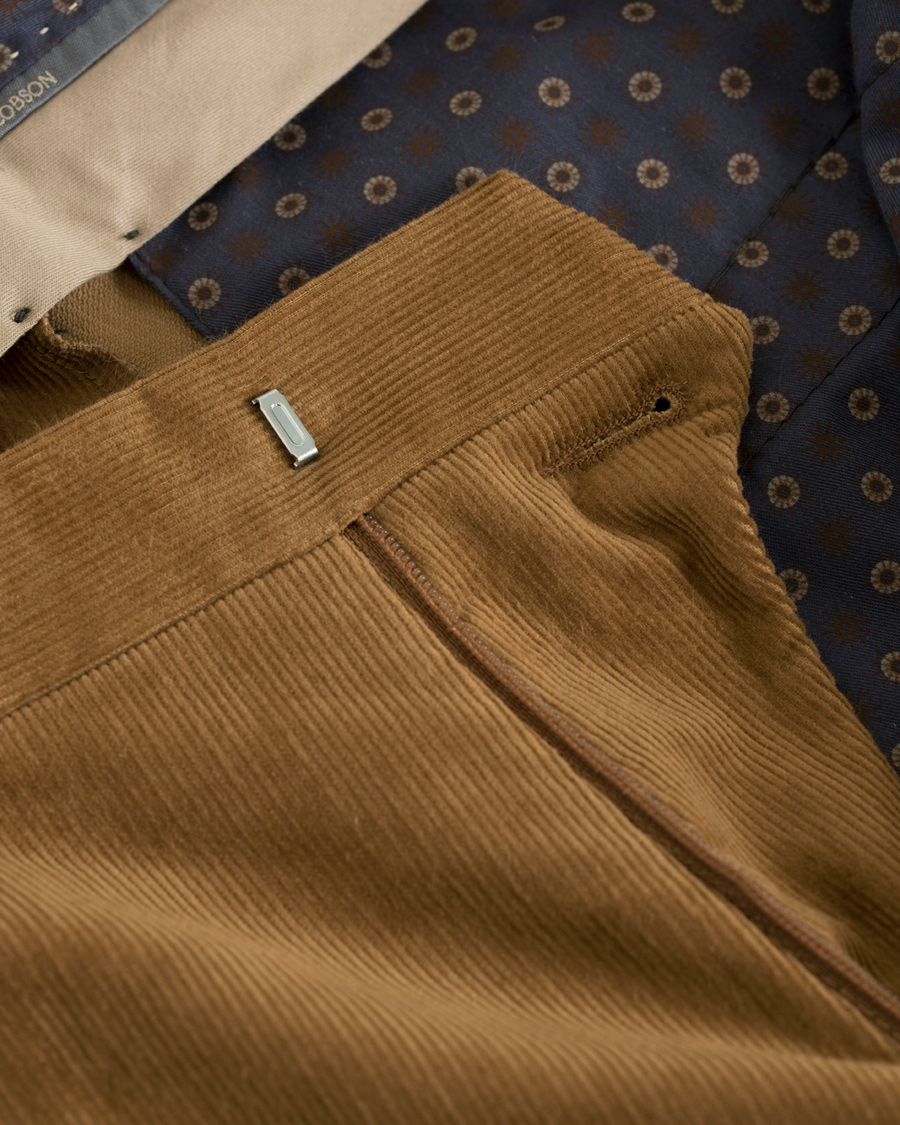 Herre | Bukser | Oscar Jacobson | Dean Turn Up Corduroy Trousers Light Brown