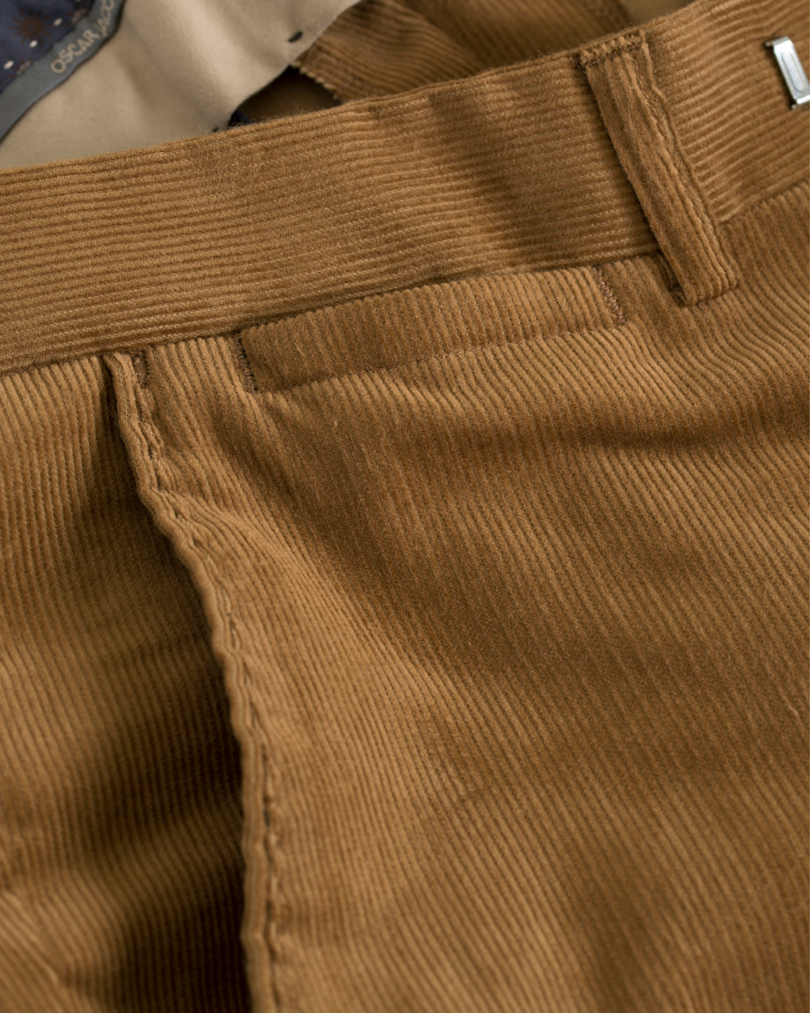 Herre | Bukser | Oscar Jacobson | Dean Turn Up Corduroy Trousers Light Brown
