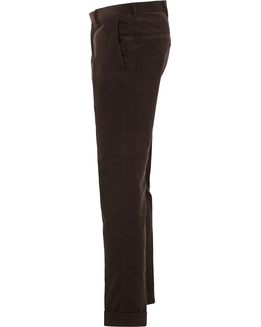 Herre | Bukser | Oscar Jacobson | Dean Turn Up Corduroy Trousers Dark Brown