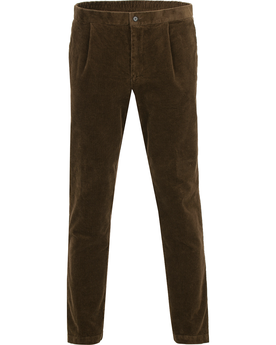 Herre | Bukser | Oscar Jacobson | Denver Single Pleated Trousers Brown