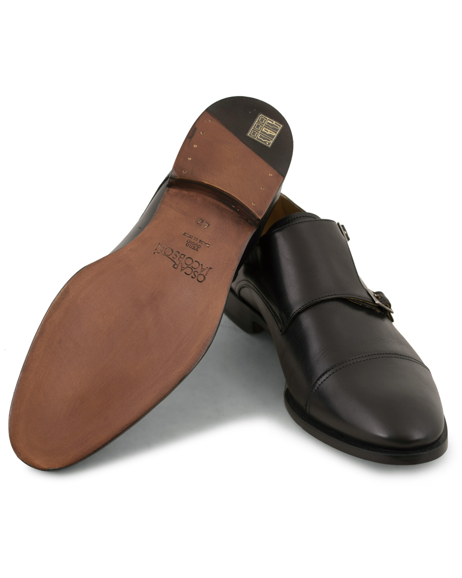 Oscar Jacobson Paolo Double Monkstrap Black hos CareOfCarl.no Dobbel Monk Strap Sko Svart Skinn