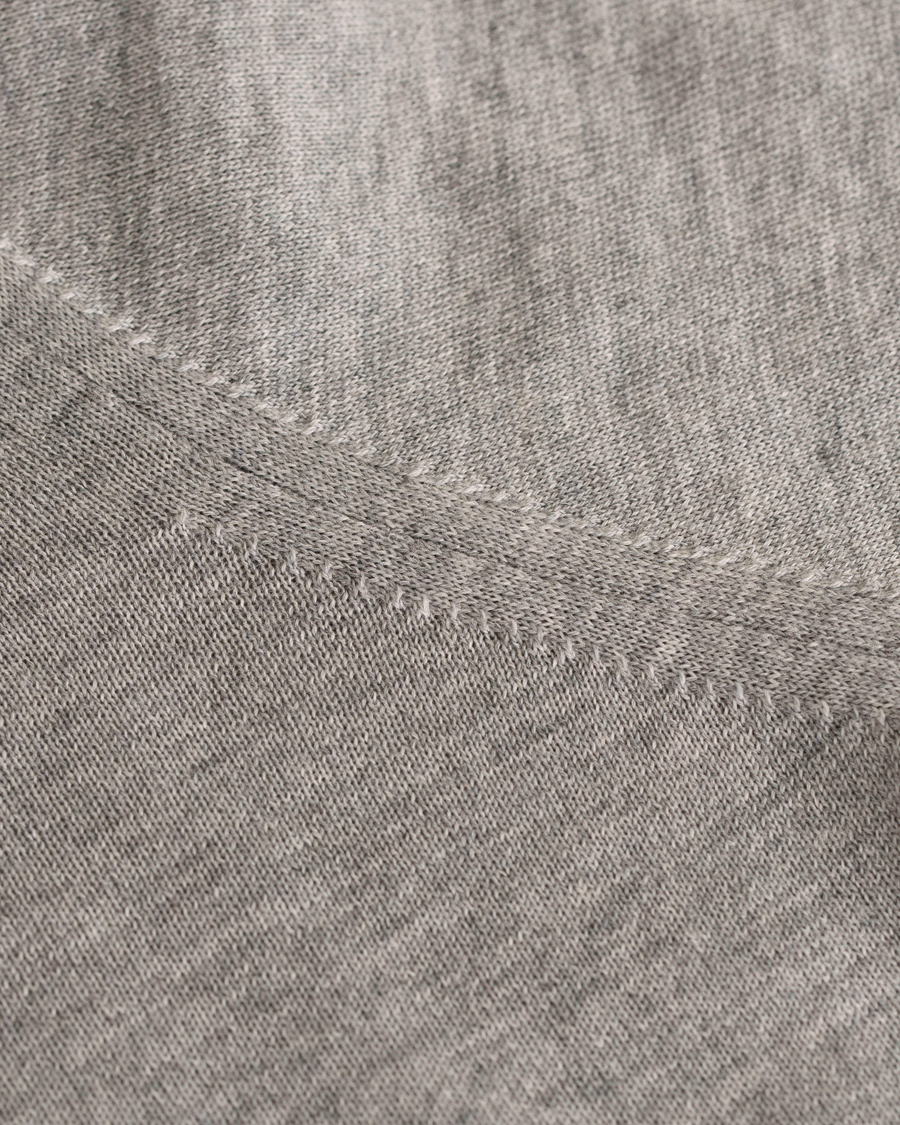 Herre | Gensere | Oscar Jacobson | Ruben Long Sleeve Merino Poloshirt Grey Melange