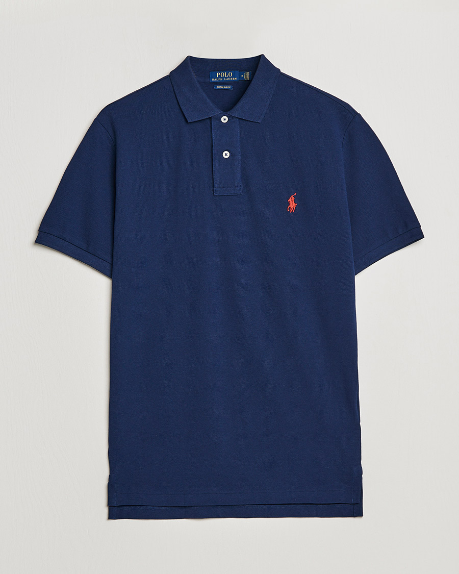 Herre | Pikéer | Polo Ralph Lauren | Custom Slim Fit Polo Newport Navy