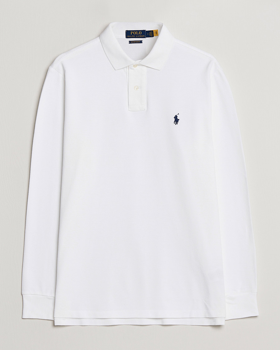 Herre | Pikéer | Polo Ralph Lauren | Custom Slim Fit Long Sleeve Polo White