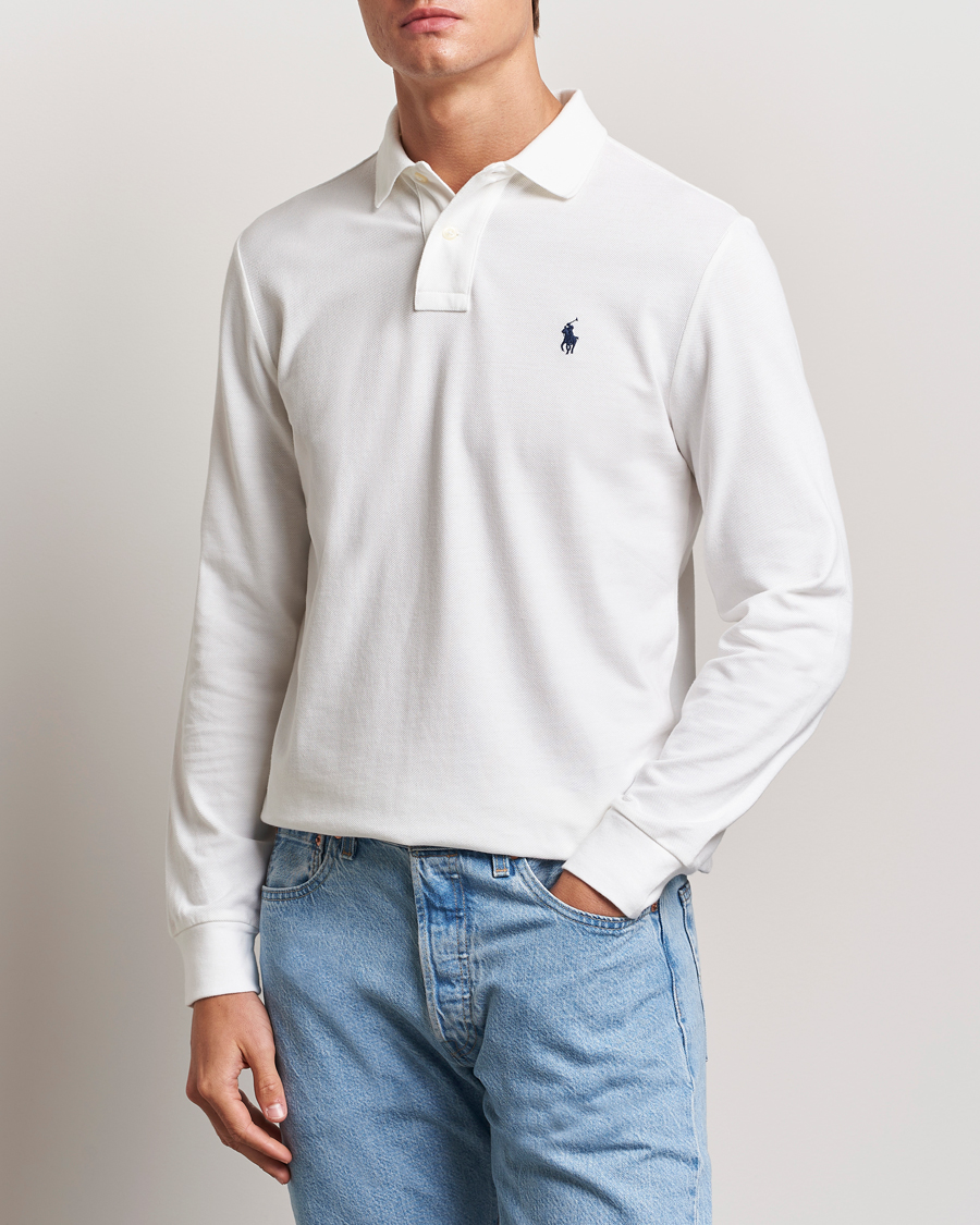 Herre | Gensere | Polo Ralph Lauren | Custom Slim Fit Long Sleeve Polo White