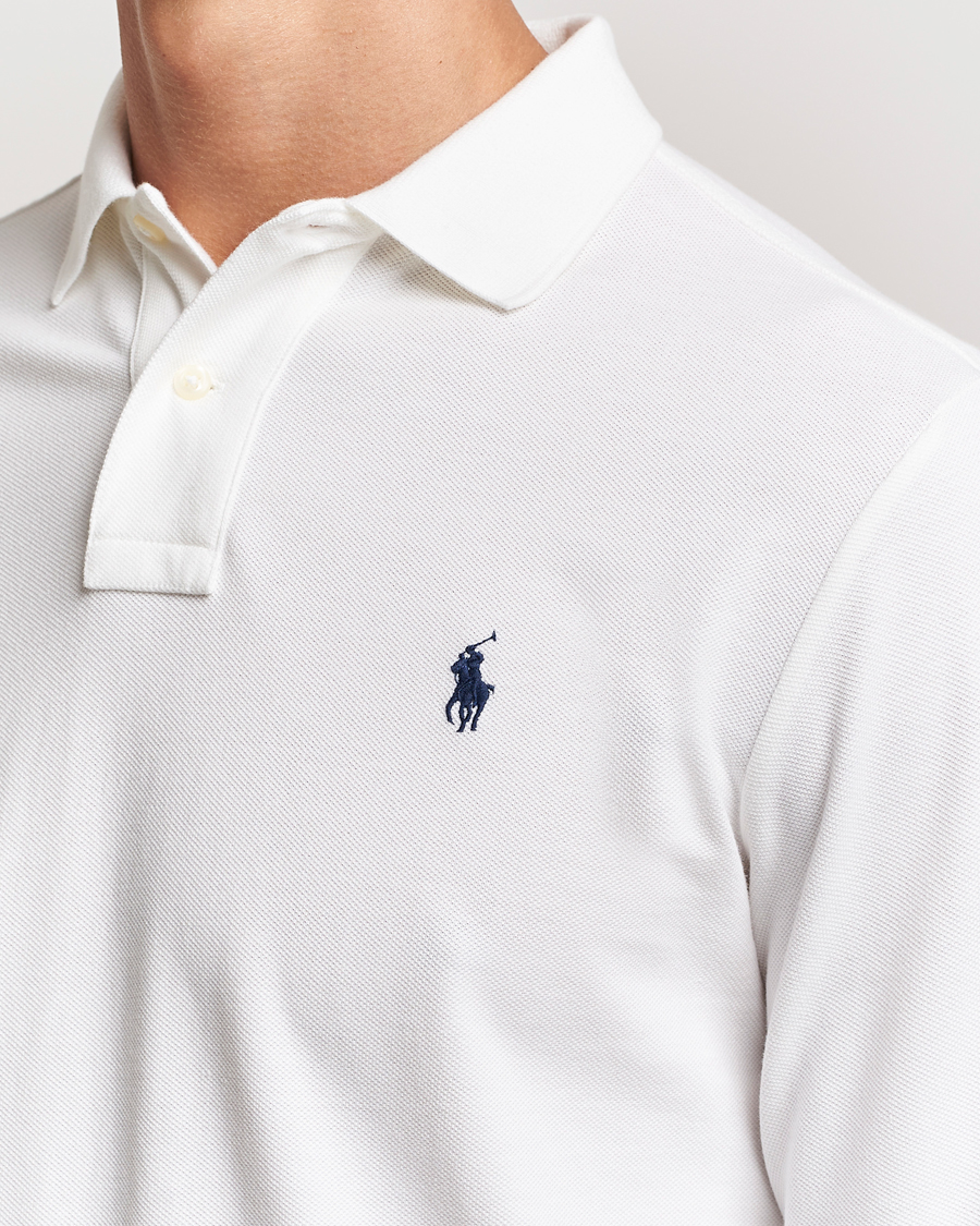 Herre | Pikéer | Polo Ralph Lauren | Custom Slim Fit Long Sleeve Polo White