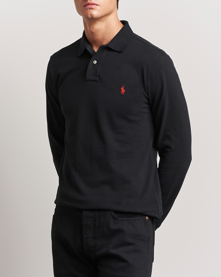 Herre | Klær | Polo Ralph Lauren | Custom Slim Fit Long Sleeve Polo Polo Black