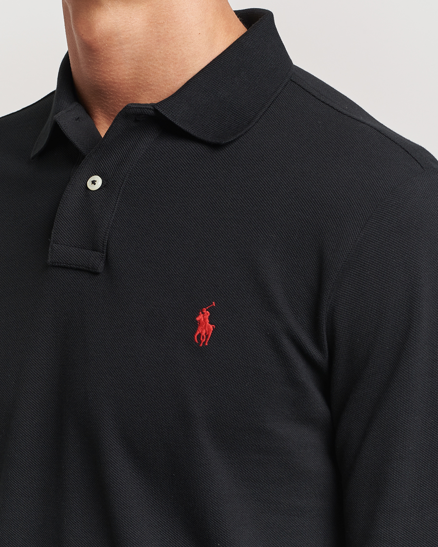 Herre | Pikéer | Polo Ralph Lauren | Custom Slim Fit Long Sleeve Polo Polo Black