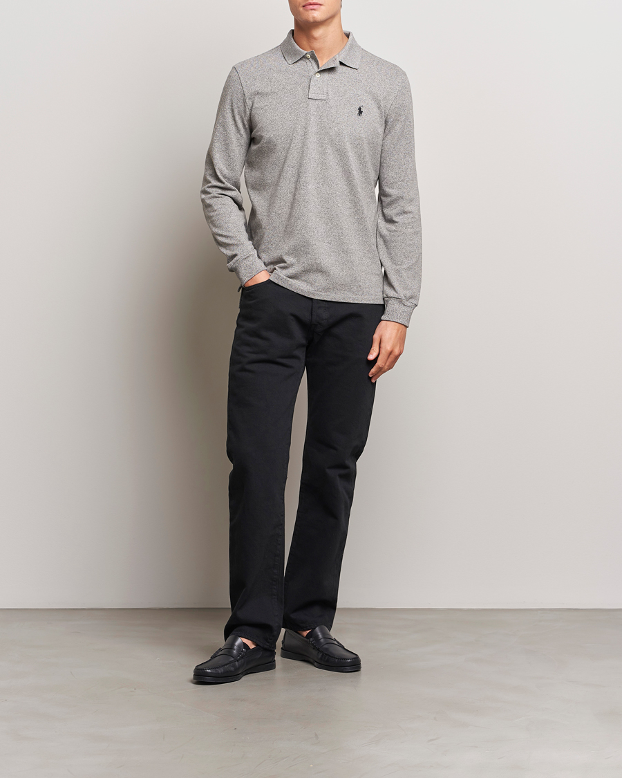Herre | Pikéer | Polo Ralph Lauren | Custom Slim Fit Long Sleeve Polo Canterbury Heather