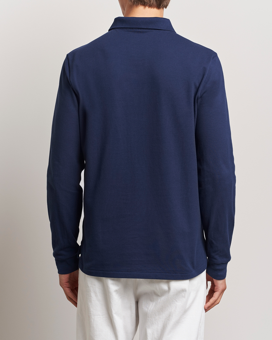Herre | Pikéer | Polo Ralph Lauren | Custom Slim Fit Long Sleeve Polo Newport Navy
