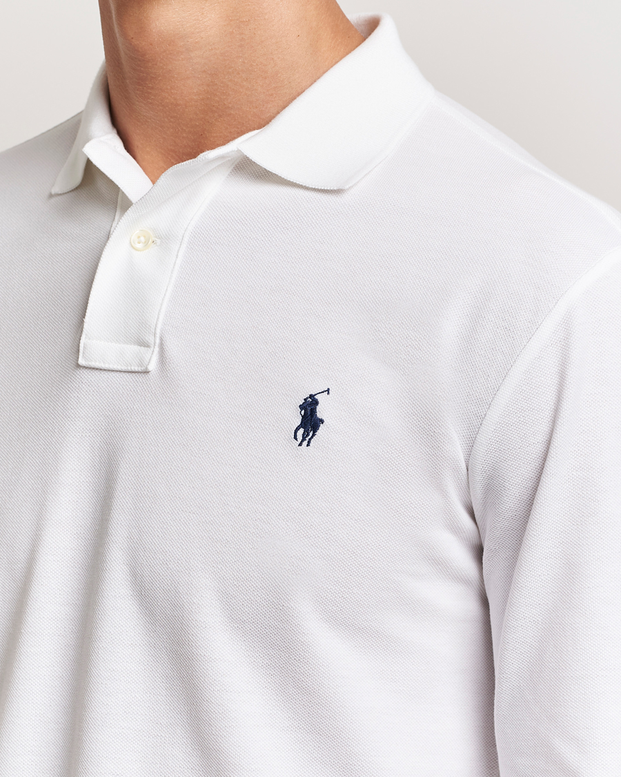 Herre | Pikéer | Polo Ralph Lauren | Slim Fit Long Sleeve Polo White