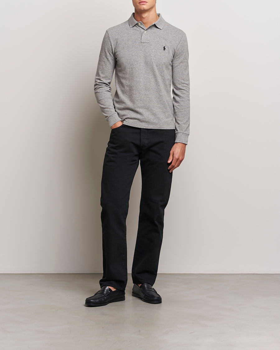 Herre | Pikéer | Polo Ralph Lauren | Slim Fit Long Sleeve Polo Canterbury Heather