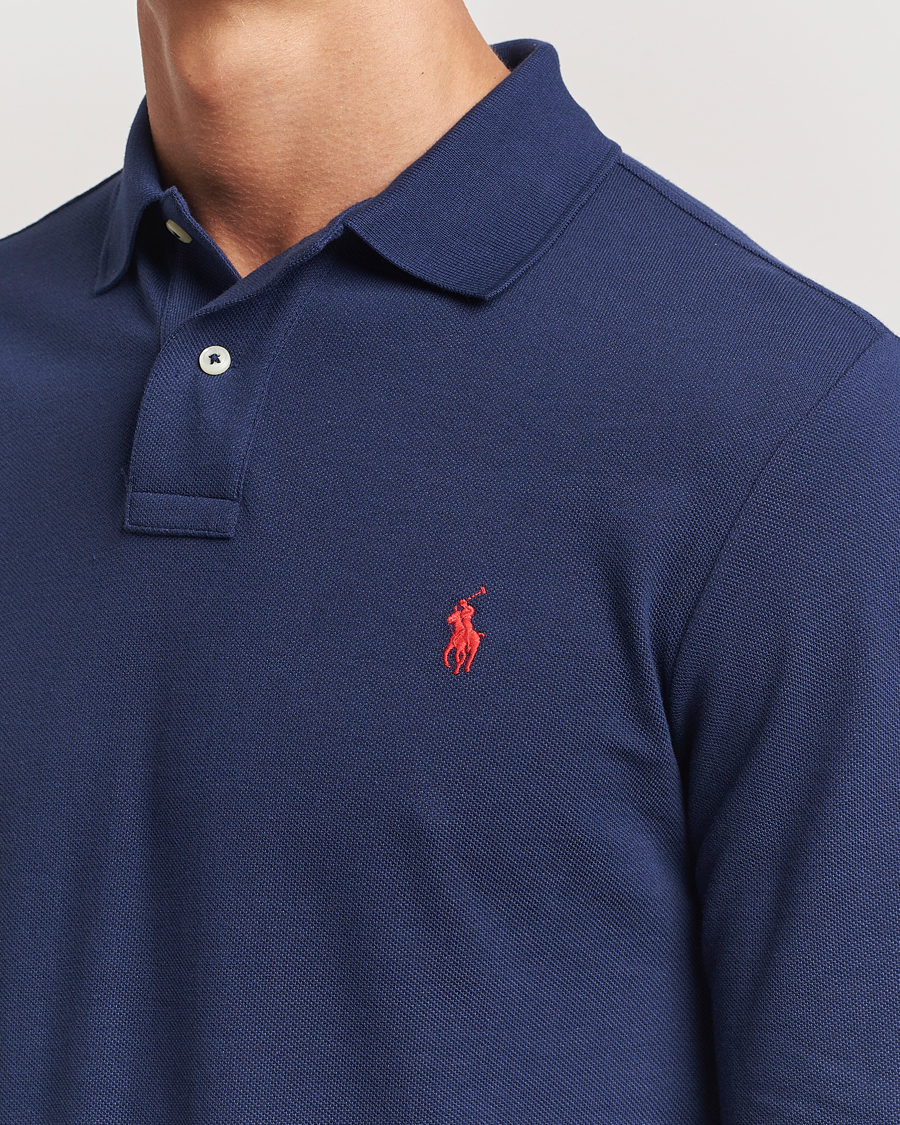 Herre | Pikéer | Polo Ralph Lauren | Slim Fit Long Sleeve Polo Newport Navy