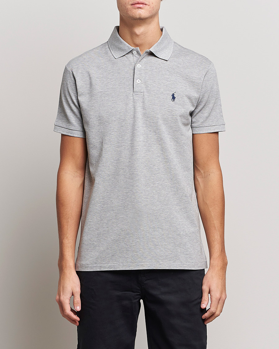 Herr | Kortärmade pikéer | Polo Ralph Lauren | Slim Fit Stretch Polo Andover Heather