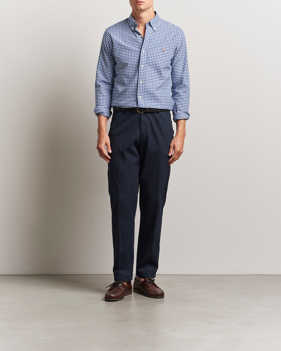 Herre | Skjorter | Polo Ralph Lauren | Custom Fit Oxford Gingham Shirt Blue/White