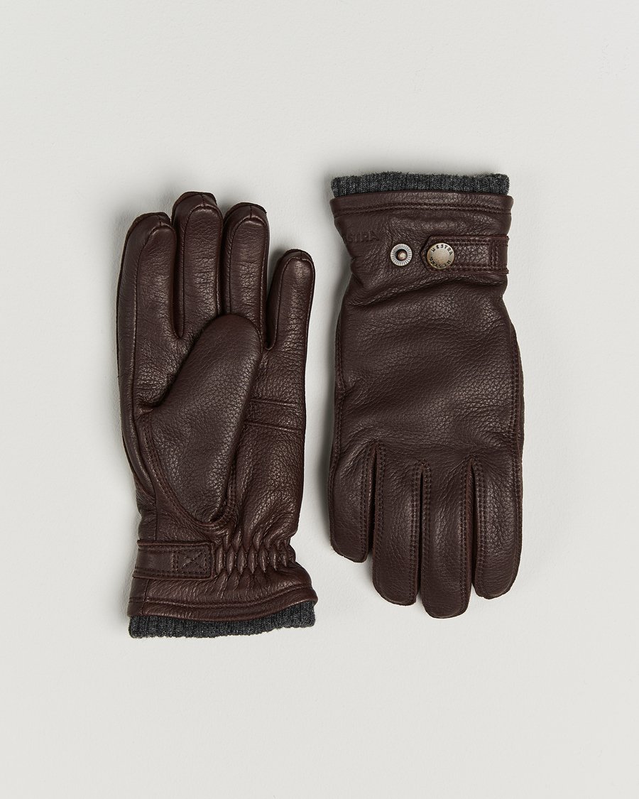 Herre | Hansker | Hestra | Utsjö Fleece Lined Buckle Elkskin Glove Espresso
