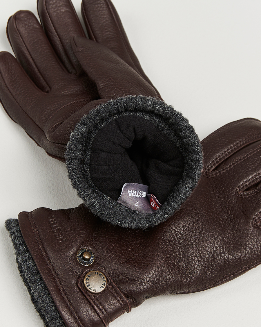 Herre | Hansker | Hestra | Utsjö Fleece Lined Buckle Elkskin Glove Espresso