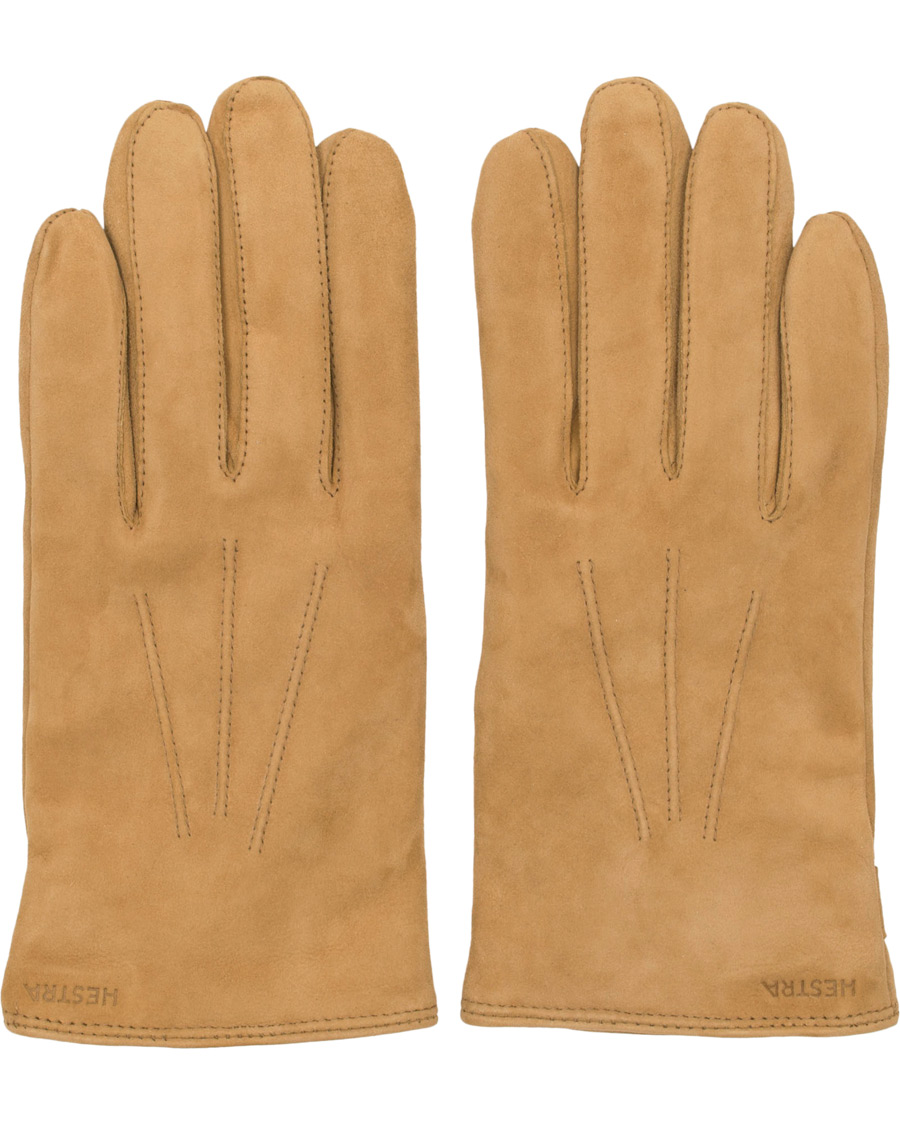 Herre | Hestra Robert Lambsuede Wool Lined Buckle Glove Camel | Hestra | Robert Lambsuede Wool Lined Buckle Glove Camel