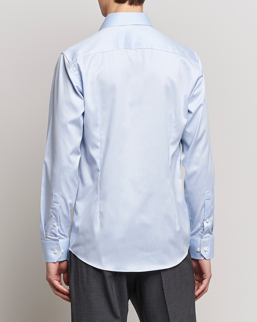 Herre | Skjorter | Eton | Slim Fit Twill Cut Away Shirt Light Blue
