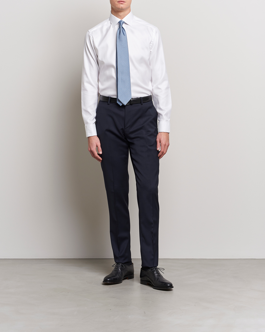 Herre | Klær | Eton | Slim Fit Twill Double Cuff Shirt White