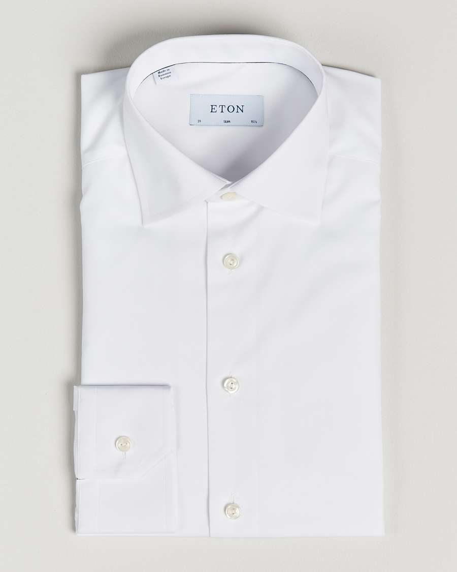Herre | Skjorter | Eton | Slim Fit Poplin Shirt White