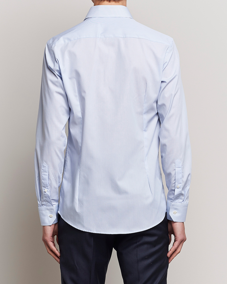 Herre | Skjorter | Eton | Slim Fit Poplin Thin Stripe Shirt Blue/White