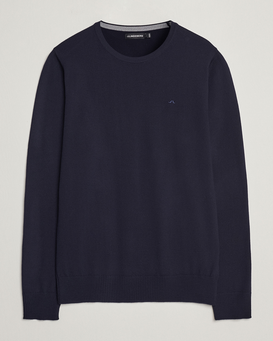 Herre | Gensere | J.Lindeberg | Lyle True Merino Crew Neck Pullover Navy