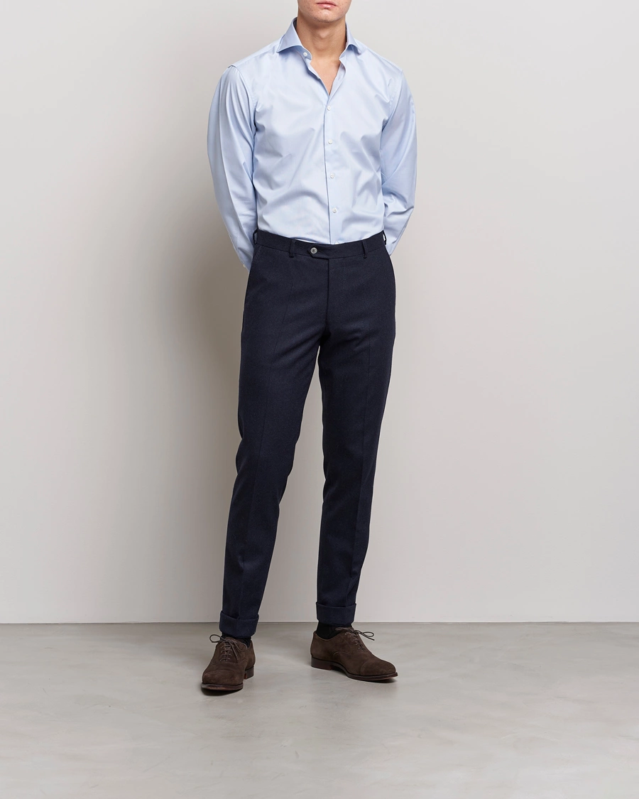 Herre | Klær | Stenströms | Fitted Body Thin Stripe Shirt White/Blue