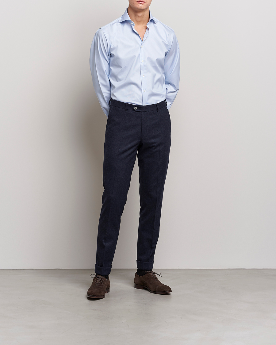 Herre | Salg klær | Stenströms | Fitted Body Thin Stripe Shirt White/Blue