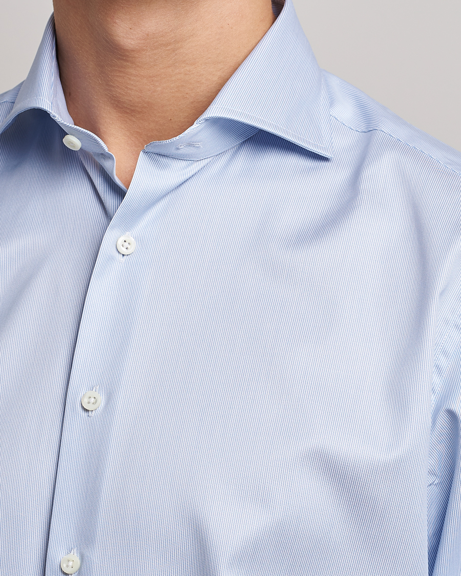 Herre | Skjorter | Stenströms | Fitted Body Thin Stripe Shirt White/Blue
