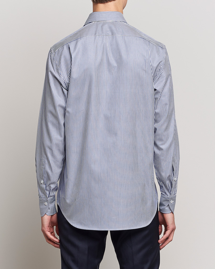 Herre | Skjorter | Stenströms | Fitted Body Stripe Shirt White/Blue