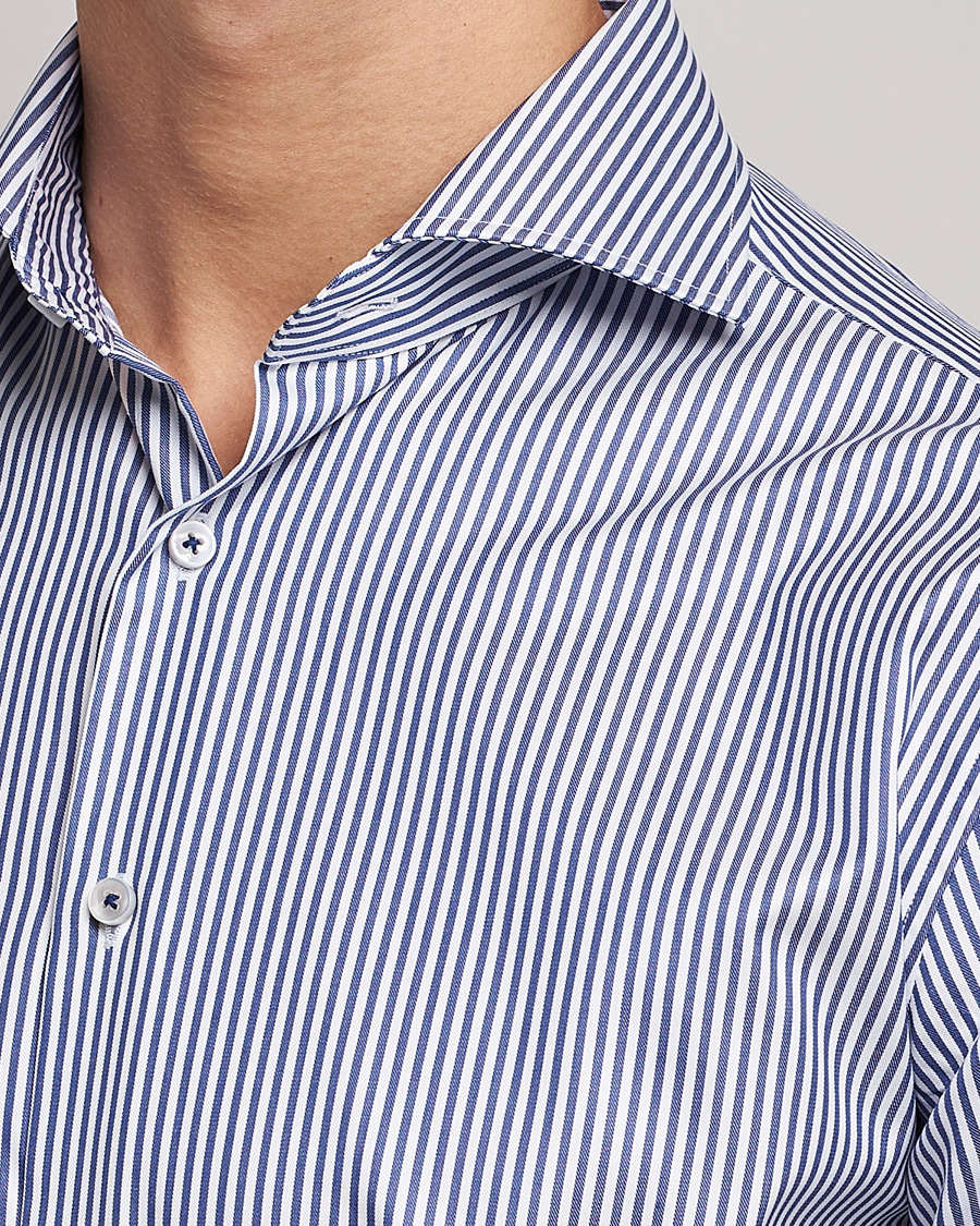 Herre | Skjorter | Stenströms | Fitted Body Stripe Shirt White/Blue