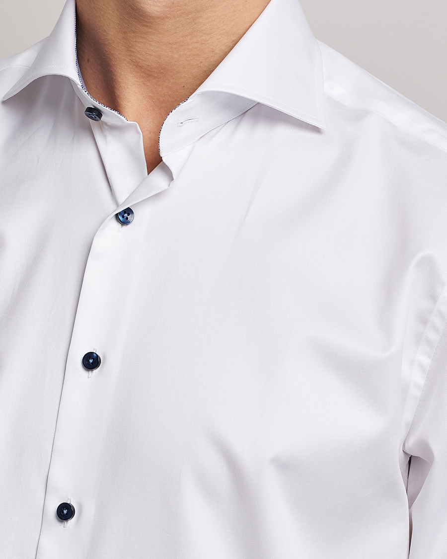 Herre | Skjorter | Stenströms | Fitted Body Contrast Shirt White