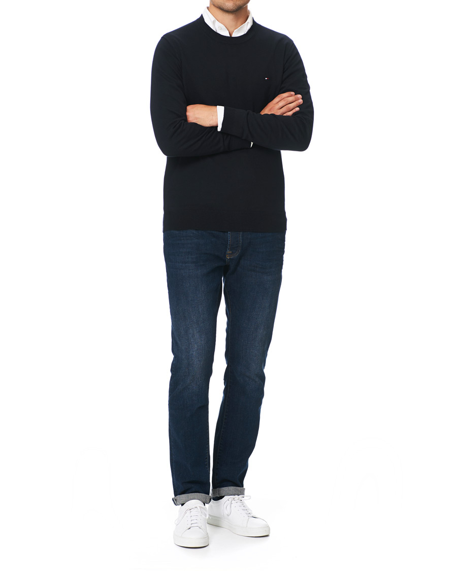 Herre | Gensere | Tommy Hilfiger | Cotton/Silk Crew Neck Pullover Sky Captain