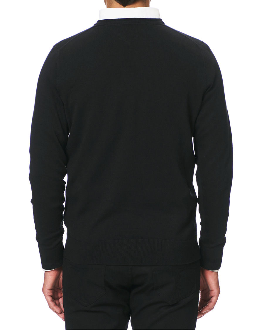 Herre | Gensere | Tommy Hilfiger | Cotton/Silk V-Neck Pullover Flag Black