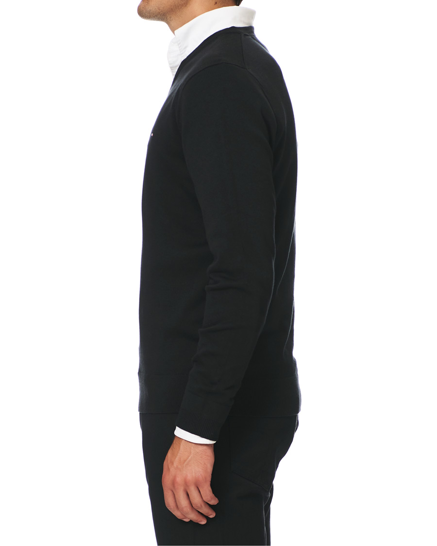 Herre | Gensere | Tommy Hilfiger | Cotton/Silk V-Neck Pullover Flag Black