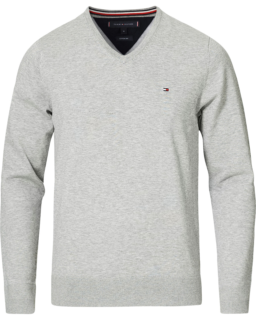 Herre | Gensere | Tommy Hilfiger | Cotton/Silk V-Neck Pullover Cloud Heather