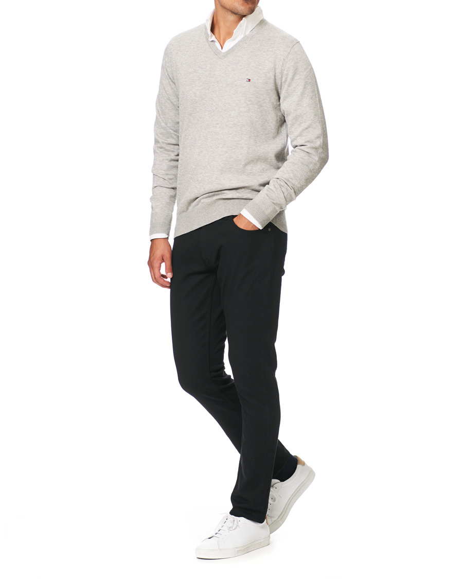 Herre | Gensere | Tommy Hilfiger | Cotton/Silk V-Neck Pullover Cloud Heather